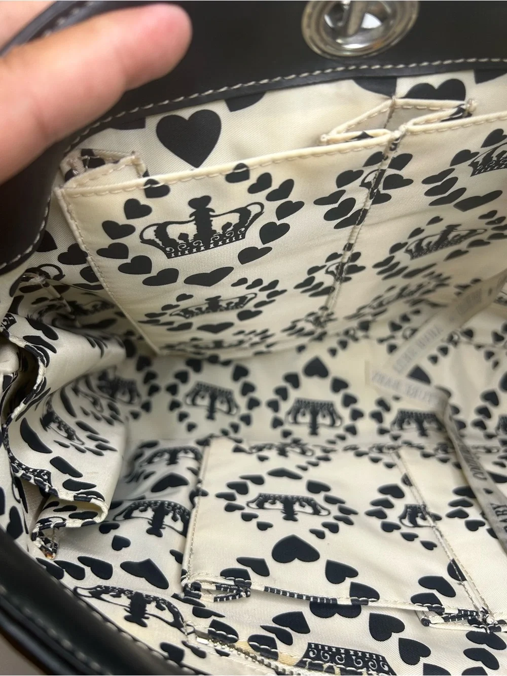 Juicy Couture Vintage 2008 'Couture Baby' Black Diaper Bag with Changing Pad